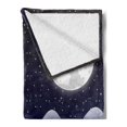 thumbnail image 2 of Northwoods Soft Flannel Fleece Blanket, Snowfall at Midnight Spruce Pine Trees Among the Hills Dark Forest, Cozy Plush for Indoor and Outdoor Use, 50" x 70", Indigo Lilac Pale Grey, by Ambesonne, 2 of 5