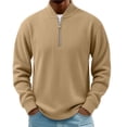 thumbnail image 2 of Corduroy Mens Crewneck Sweatshirts Fall Winter Quarter Zip Pullover Sweatshirt Long Sleeve Casual Loose Fit Outdoor Sports Jacket Comfort Sweatshirt, 2 of 7