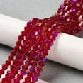 thumbnail image 4 of Transparent Electroplate Glass Beads Strands AB color Plated Faceted Bicone Dark Red 3.5~3.8mm about about 107~110pcs/strand 32.5~34cm, 4 of 4