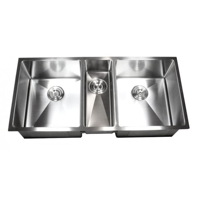 Contempo Living Inc 16-gauge Stainless Steel 42-inch 15-millimeter Radius Triple-bowl Undermount Kitchen Sink Combo