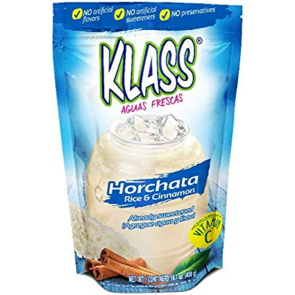 Klass Aguas Frescas Horchata Rice And Cinnamon Sweetened Instant Drink Mix, 14.1 Oz (6)