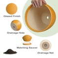 thumbnail image 4 of Ordivic 6 inch Orange Ceramic Plant Pot with Drainage Hole & Saucer | Minimalist Pot for Snake Plants, Succulents & Herbs | Indoor & Outdoor, 4 of 8