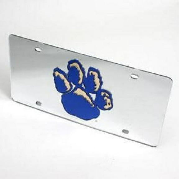 Pittsburgh Panthers "paw" License Plate - Silver Mirrored
