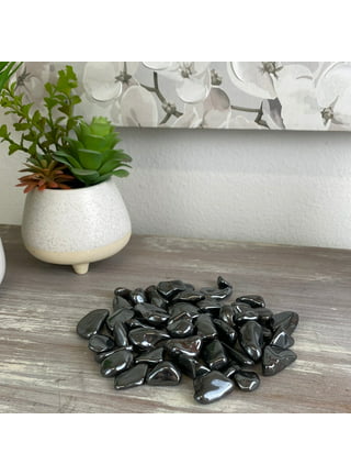 1lb Bulk Tumbled Hematite Stones from Brazil - Small 1/4 inch-1/2 inch Polished Natural Crystals for Reiki Crystal Healing, Black