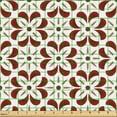 thumbnail image 2 of Ambesonne Brown Floral Fabric by the Yard Upholstery, Graphic Flower Shaped, 2 Yards, Burgundy Chocolate, 2 of 5