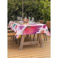 thumbnail image 3 of Outdoor Tablecloth with Umbrella Hole for Patio/Picnic/Party/Camping, Colorful Flowers Waterproof Table Cloth Rectangle Table Cover Washable, Spring Watercolor Love Heart Floral Pink (60"x 102"), 3 of 9