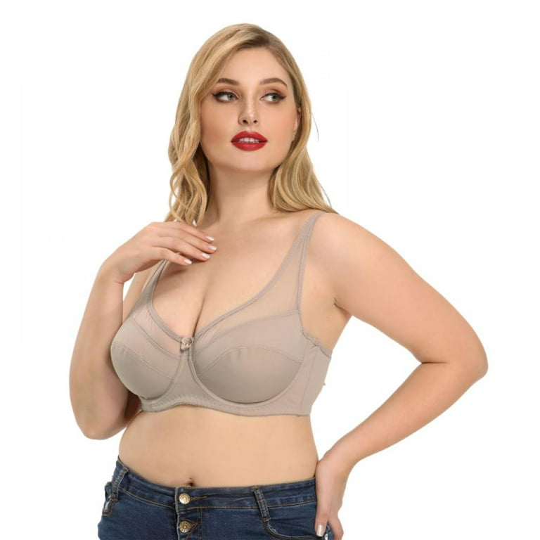 Bras for Big Busted Women Extra Back Support - Smooth Wire-Free Bra, Women's  Full Coverage Bra, T-Shirt Bra to Plus Size Everyday Wear(3-Packs) 