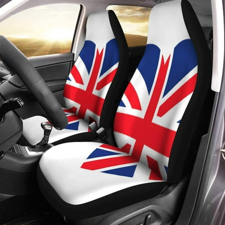 KXMDXA Set of 2 Car Seat Covers Blue Jack United Kingdom Heart Red Union London Universal Auto Front Seats Protector Fits for Car,SUV Sedan,Truck