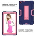 thumbnail image 6 of Case for Galaxy Tab A 10.1" 2019 SM-T510/T515, Kickstand Shockproof Kids Proof Case Heavy Duty High Impact Resistant Hybrid Three Layer Rugged Defender Full Body Protection Case, Blue+Rose, 6 of 7
