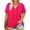 867-Hot Pink, variant on Plus Size Women's Tops Black 2X Short Sleeve Criss Cross Shirts Fashion V Neck Casual Blouses Pullover Loose Fit Tunics Spring Summer Tee 2XL 18W 20W