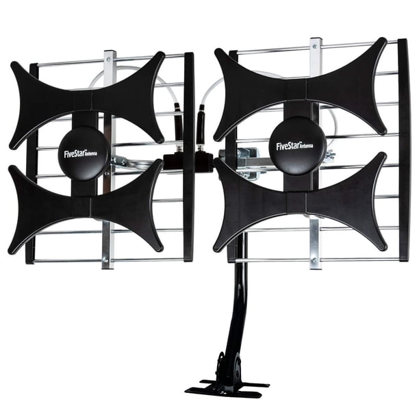 Five Star Antena multidireccional de 4 V HDTV amplificada – hasta 200 millas de alcance, UHF/VHF, in
