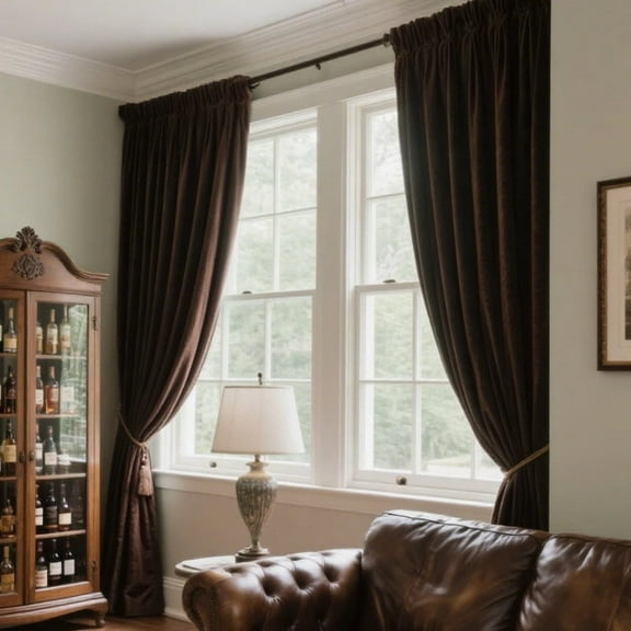 SMILETIME Velvet Curtains with Rod Pocket, Thermal Insulated Super Soft Privacy Noise Reducing Light-Filtering Velvet Curtains for Living Room Bedroom, 2 Panels