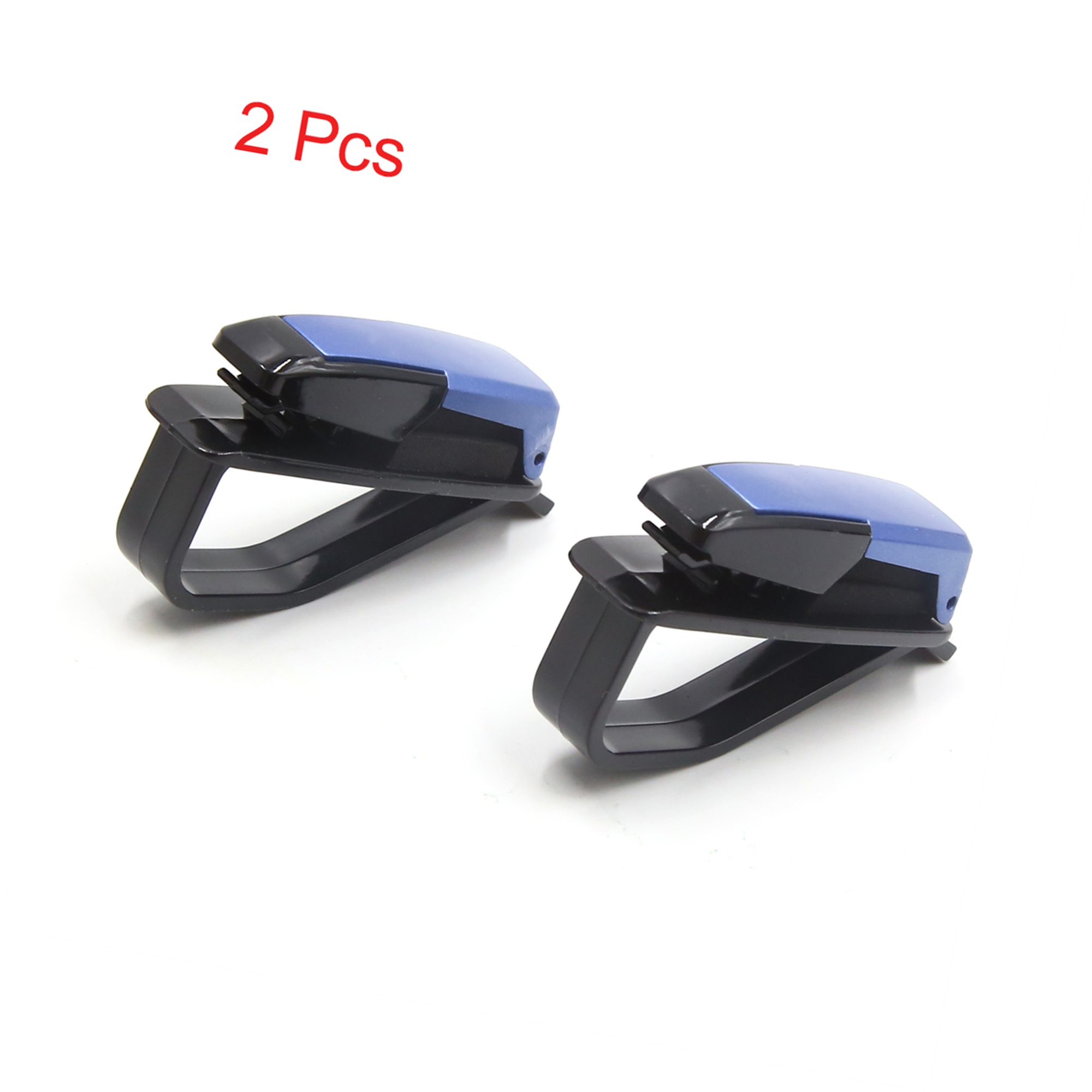 Unique Bargains 2Pcs Car Auto Sun Visor Glasses Sunglasses Card Ticket Holder Clip Blue