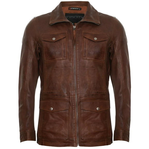 Mens Mid-Length Timber Safari Coat-Falmouth in Tan