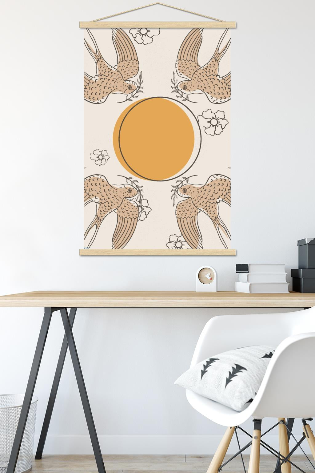 Birds Fly To The Sun Wall Poster with Magnetic Frame, 22.375" x 34"