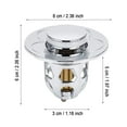 thumbnail image 3 of Washbasin Drain Stopper Push Type Bouncing Core Sink Plug with Anti-Clog Basket Copper Core Stainless Steel Bathroom Sink Drain Plug, 3 of 3