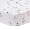 Lambs & Ivy Ballerina Baby Breathable 100% Cotton Fitted Crib Sheet - White