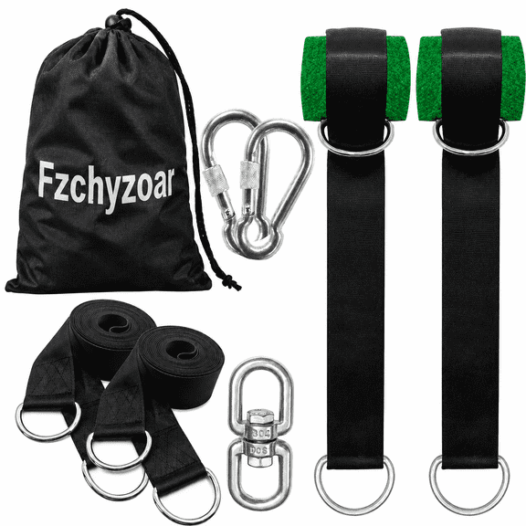 Fzchyzoar Tree Swing Straps Hanging Kit 8FT/15FT/20FT/25FT, Extra Long Tree Swing Straps Holds 5500 lbs with Lock Carabiners & Tree Protectors, Safer for All