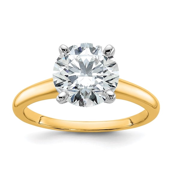 Auriga 14k Two-Tone 2 0.5 carat Lab Grown Diamond VS F Round Solitaire Engagement Ring Size 7
