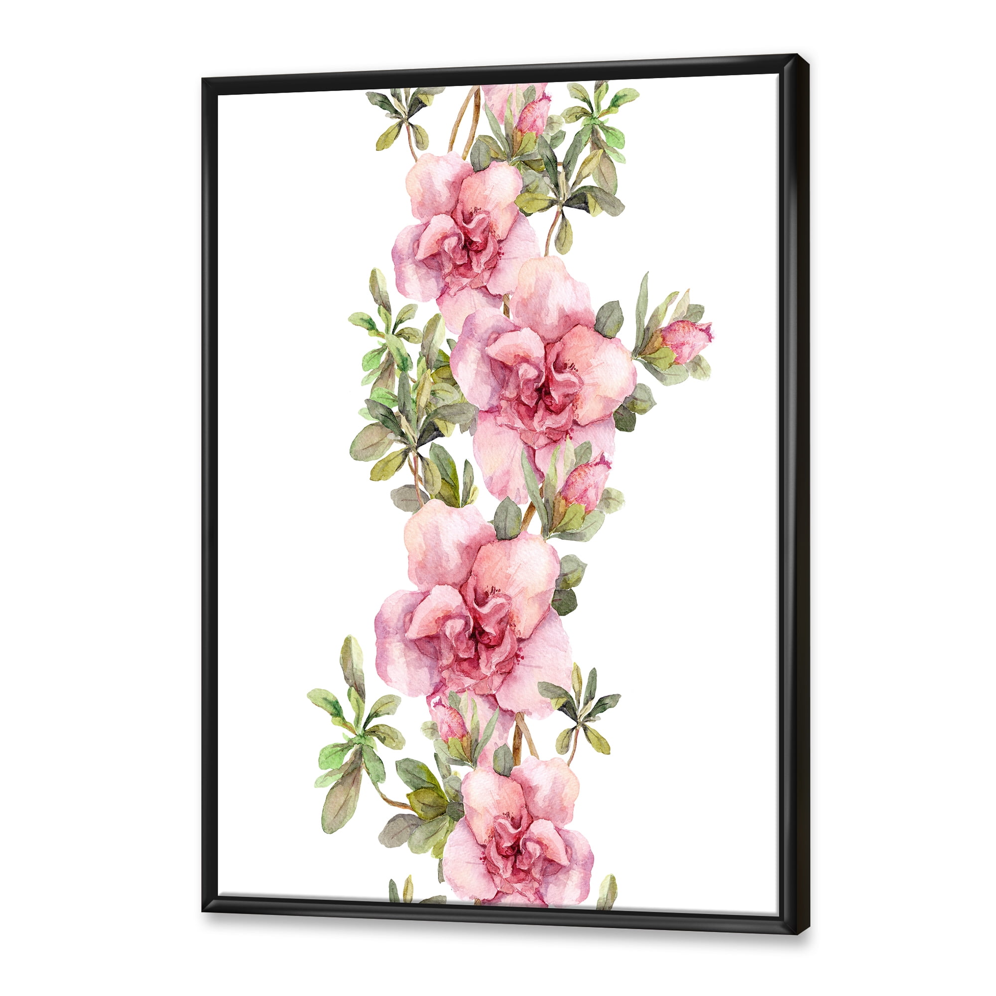Designart 'Bouquet of Purple and Pink Flowers II' Farmhouse Framed Canvas Wall Art Print