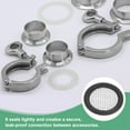 thumbnail image 4 of Uxcell 1-Pack 10 Mesh Junta Sanitaria FKM de 1.5 Pulgadas con Pantalla de Acero Inoxidable Junta Tri-clover Negra, 4 of 6