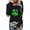 X_Black, variant on Womens Plus Size Long Sleeve St Patricks Day T-Shirt Irish Shamrock Printed Tops Causal Button Sleeve Saint Graphic Tees Tunic Shirts ZZ_Black S
