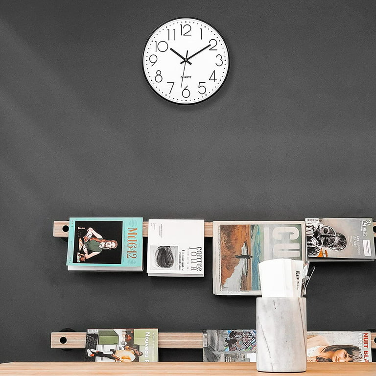 2PCS Modern Wall Clock Silent 12 Inch Unique Wall Clock Kitchen