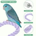 thumbnail image 2 of Uxcell 2-Pack Rope Perches for Bird Cages, 23.6 in Length Comfort Grip Flexible Rope Perch Beak & Paw Grinding Bird Platform Sand [Purple], 2 of 8