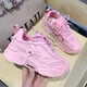 thumbnail image 5 of Zapatillas de deporte gruesas para mujer, zapatillas de deporte de suela gruesa, transpirables con cordones para entrenamiento físico, 5 of 9