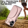 thumbnail image 6 of Allytechgroup Wallet Phone Case for Apple iPhone 16, Shockproof PU Leather TPU iPhone 16 Case with Card Holder & Ring Stand Protective iPhone 16 Cover, Rosegold, 6 of 7