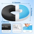 thumbnail image 3 of Cojín de asiento JKNJKN Donut, espuma viscoelástica, gel refrescante, negro, 3 of 7