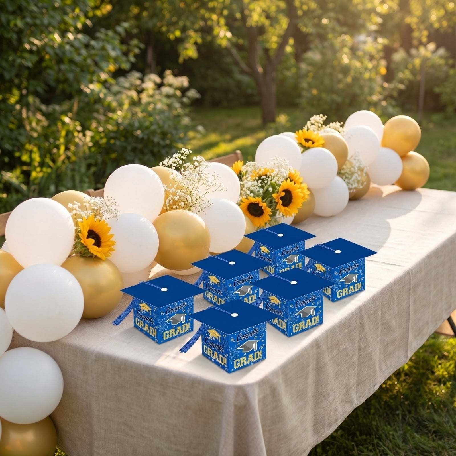Graduation Grad Cap Boxes for Candy - 2026 Ceremony Party Favor Containers for Dessert Table Decor (Black)
