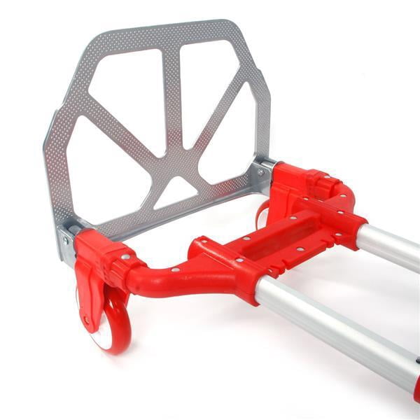 Alvantor Aluminum Folding Stair Climber Hand Truck with Bungee Cord, 165 lb Capacity, Red