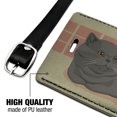 thumbnail image 3 of Chubby British Short Hair Grey Cat Rectangle Leather Luggage Card Suitcase Carry-On ID Tag, 3 of 7