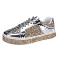 thumbnail image 1 of WEAIXIMIUNG Espadrilles pour Femmes Taille 9.5 Chaussures Décontractées à Plateforme en Cuir pour Femmes Hautes Brillantes Mode Basses à Lacets, 1 of 9