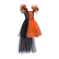 thumbnail image 4 of Afuyipoi Girls Mesh Pumpkin Dress Size 2-12 Halloween Party Performance Clothes for Kids Orange Size 4T, 4 of 5