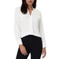 thumbnail image 1 of Unique Bargains Blouse de Travail à Manches Longues Plissée Col en V pour Femmes Blanche S, 1 of 5