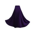 thumbnail image 2 of Doomiva Women's Solid Pleated Long Maxi Skirt High Waisted Folk Stage Performance Dancwear Purple 5XL, 2 of 6