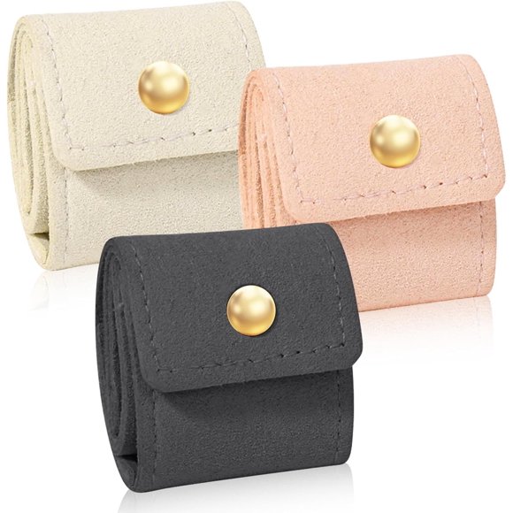 Bolsa de viaje para joyas TPILOAW Mini con 3 compartimentos, color rosa