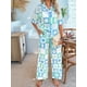 thumbnail image 5 of Conjunto de 2 Piezas de Chándal de Verano para Playa con Camisa de Corta y Botones para Mujer, Top Estampado, Pantalones Cortos de Descanso Tablero de Ajedrez S, 5 of 9