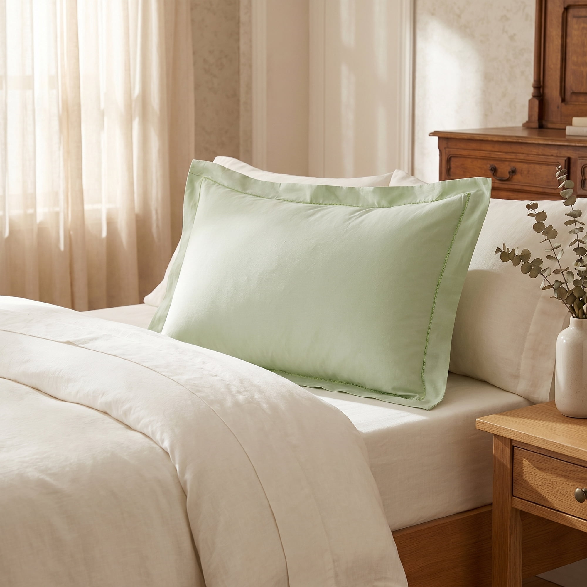 Unique Bargains 2 Pack Cotton Pillowcase Cooling Envelope Closure Bedding Queen Green