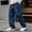 Dark Blue, variant on Men's Cotton Linen Blend Pants with Black Label Patch and Drawstring Waist Featuring Loose Straight Leg Cut in Grey Blue White Purple Green Beige Brown for Summer Days Beach Walks Purple XXL