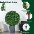 thumbnail image 3 of Artificial Boxwood Topiary Ball Trees,2 Set of 16'' UV Resistant Fake Evergreen Shrubs Bushes Plants with Ground Spike, Fake Plants for Outdoor Indoor Front Porch Garden, 3 of 6