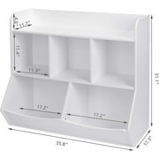 UTEX Toy Storage Organizer with Bookcase, Kids Bin Storage Unit with 8 Compartments &3 Baskets Bins, Toys Box Organizer, Kids Multi Shelf Cubby for Books,Toys
