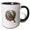 Black/White, variant on 3drose, Colorado Lark Bunting Bird Surrounded by Claret Cup, 11oz Two-tone Black Mug