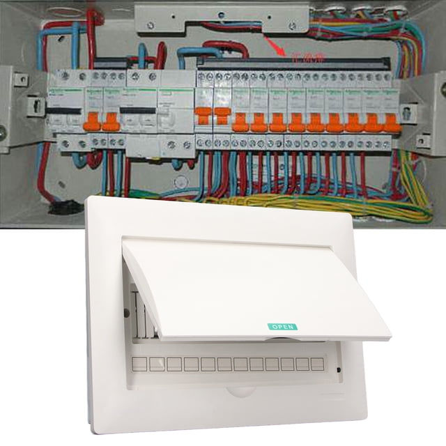 Electric Circuit Box, 12 Way Distribution Box Multifunctional Concealed Mounting for Home for Workshop
