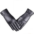 thumbnail image 3 of Cyglowse Womens Winter Leather Gloves Touch Screen Wool Lined Windproof Warm Suede Fashion Dress Gloves Black 2Pair, 3 of 5