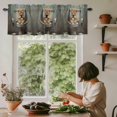 thumbnail image 5 of Cat Sits on The Toilet Window Valance Curtain Funny Cat Rod Pocket Short Curtain for Living Room, Bedroom & Kitchen Window Decor 42x18in, 5 of 8