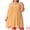 Orange, variant on Plus Size Drawstring V Neck Babydoll Midi Flowy Dress 4X Orange