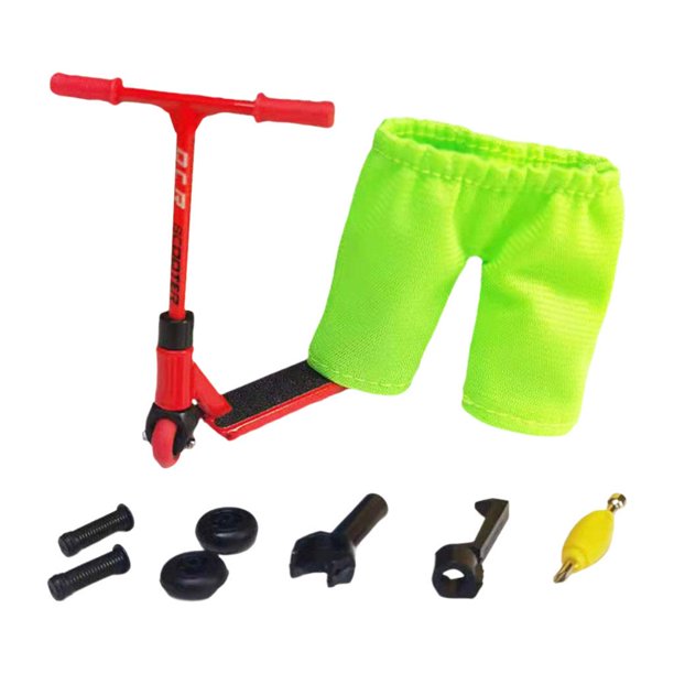 Patinete de dedo con mini patinetes, herramientas y mini patinetes de dedo, accesorios pequeños rojo